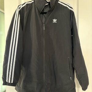 Adidas Men's Black and White Windbreaker